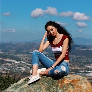 Off the Shoulder Crop Top Hollister